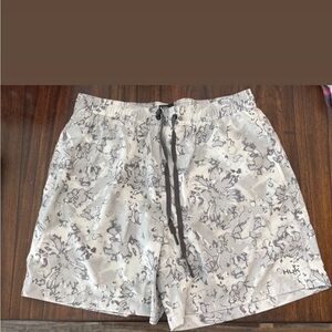 Huk Gray Swim Trunks with Digital Camo Design